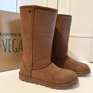 Bearpaw Womens Elle Tall Water Resistant Boot Size 8 in Hickory